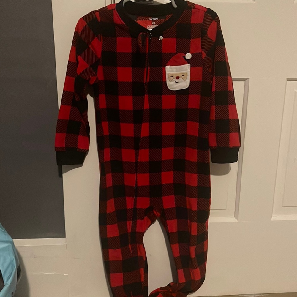 Footed fleece Christmas pajamas